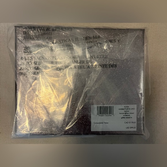 Kate Spade Silver Glitter Card Holder Discontinued New In Box - Picture 5 of 6